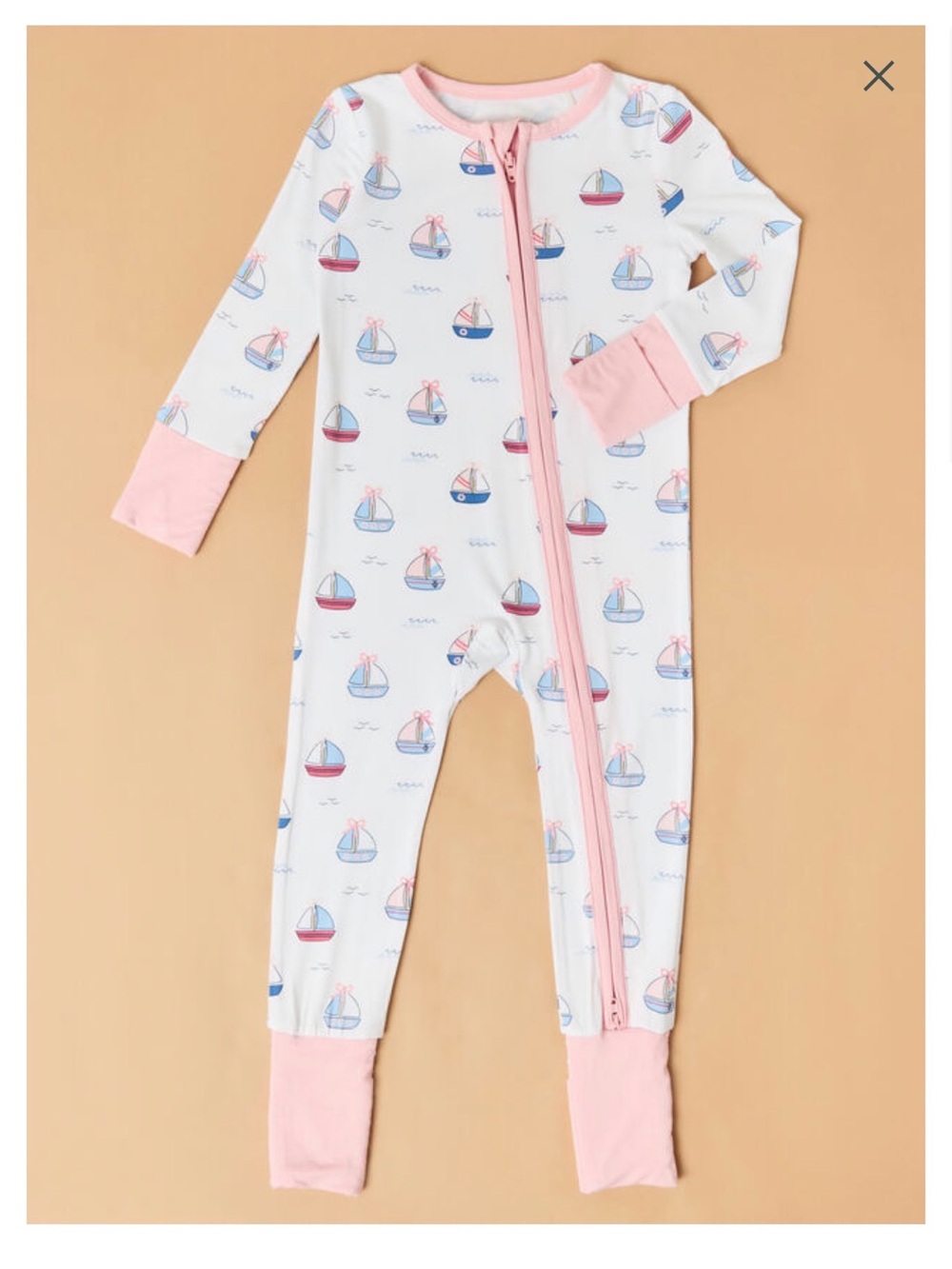 Sailboat Bamboo Romper 6-12m